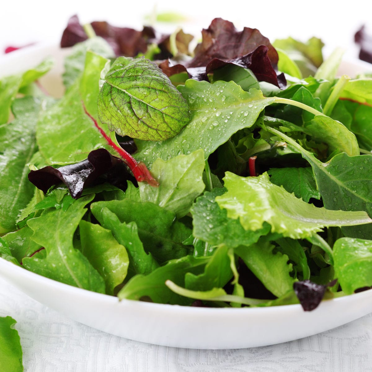 mixed fresh salad leaves