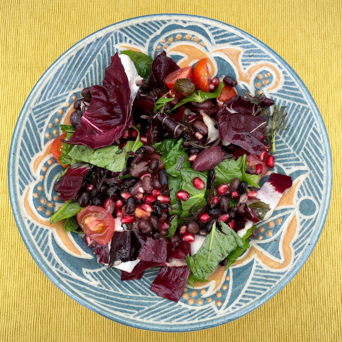 Radicchio-Pomegranate-Black Bean-Salad